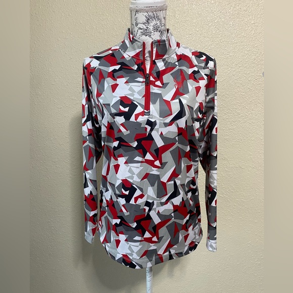Spyder abstract print long sleeve‎ track top, 1/4 zip - Picture 1 of 15